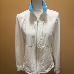 Women's Lauren Ralph Lauren white active jacket full zip lightweight sz L